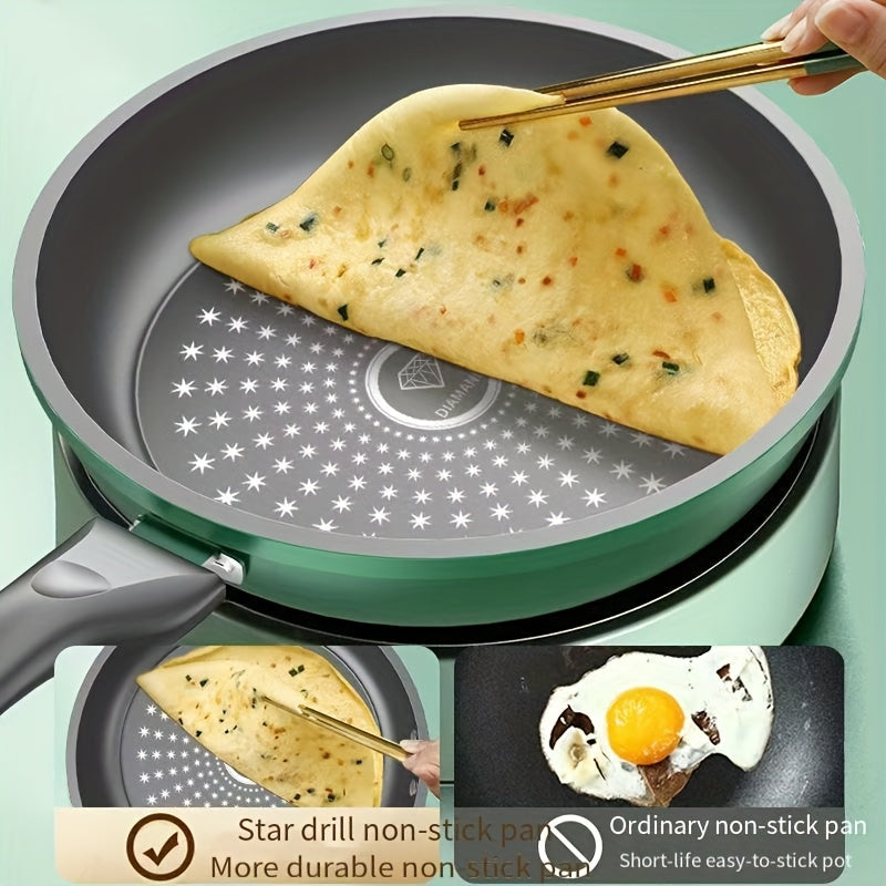 Set of Four Cast Iron Cookware Pots and Pans with Non-Stick Finish for Gas and Induction Stoves