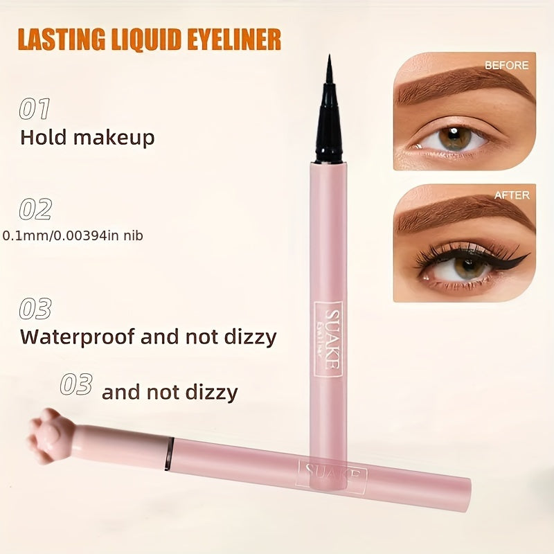 Women's Waterproof Liquid Eyeliner Pen Smudge-Proof Long Lasting Black Brown