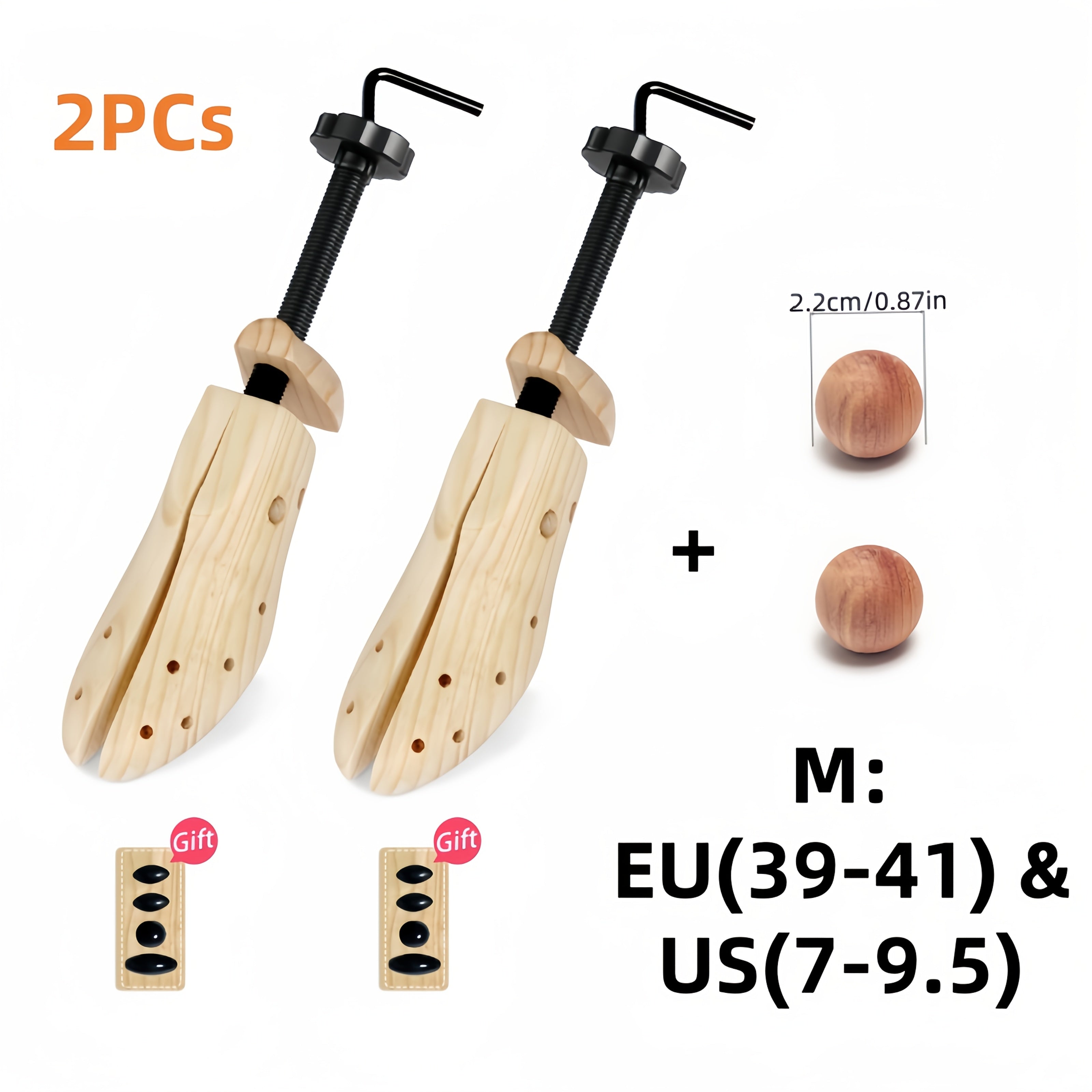Men Women Wooden Shoe Stretchers 2-Way Width Length Shoe Maintainers