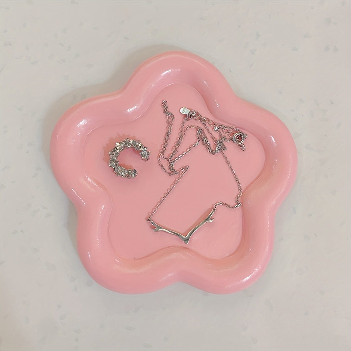 Flower-Shaped Jewelry Tray for Creative Storage 10.49cm