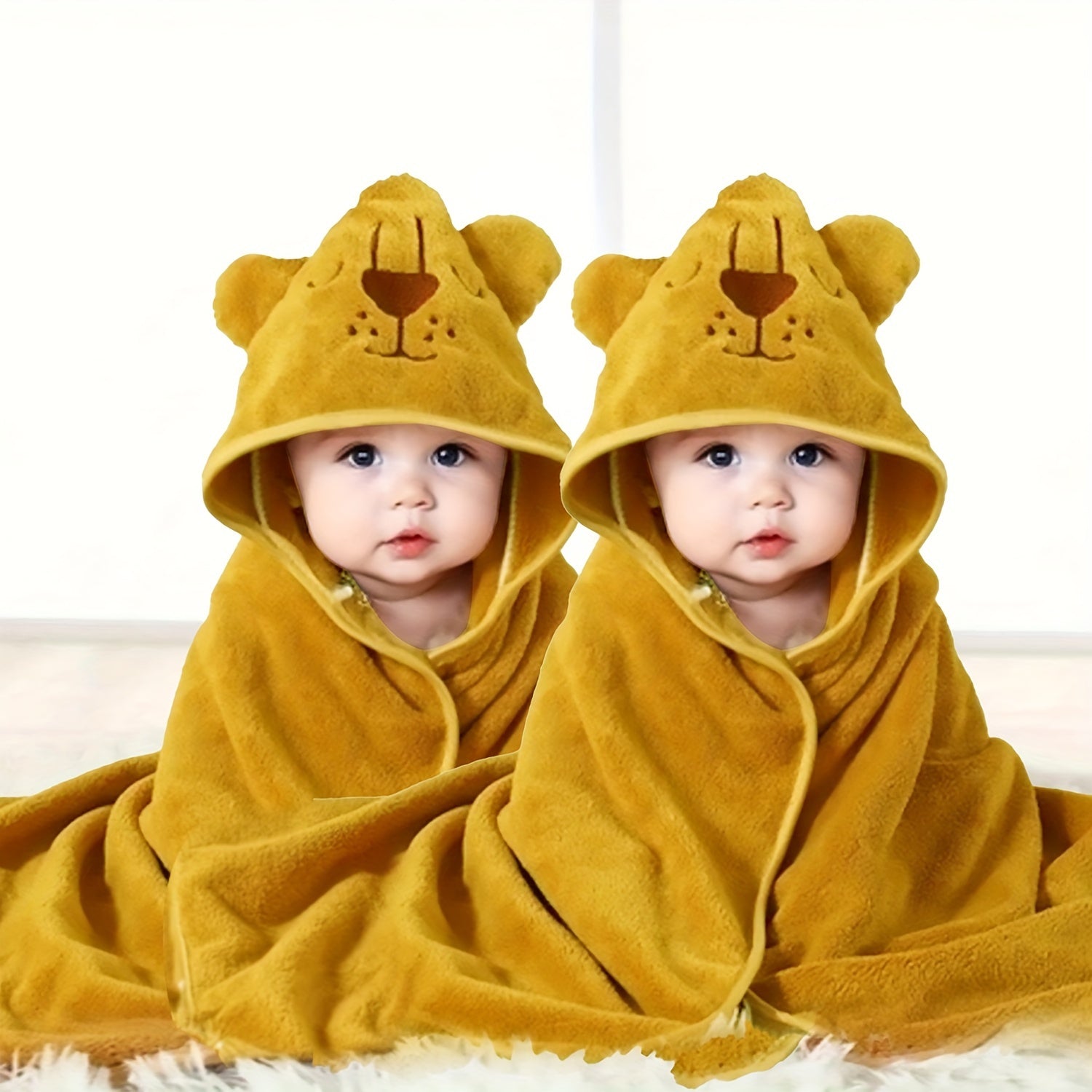 Hooded Bath Towels for Kids Cartoon Animal Designs Soft Polyester Absorbent Cozy 0-8 Years
