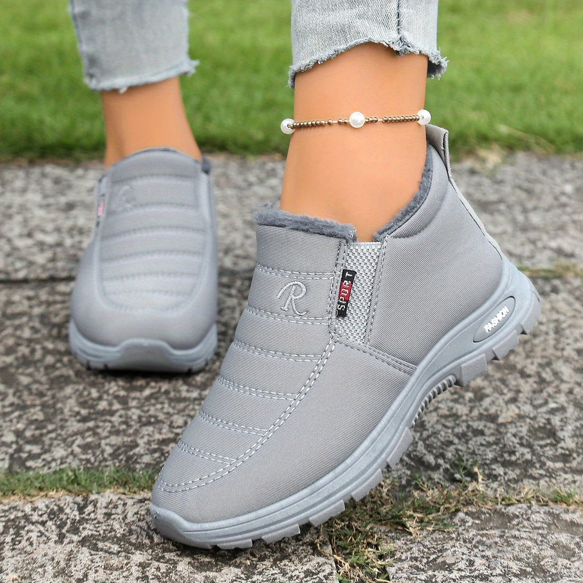 Women's Knit Slip-On Loafers Breathable Winter Indoor Outdoor Cozy Flat Shoes