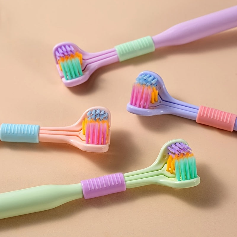 Adult Soft Bristle Three-Sided Toothbrush for Gums and Teeth Cleaning