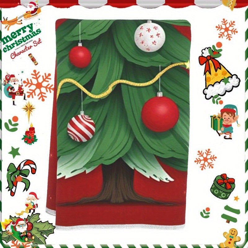 Qor to'pi Qor Rojdestvo daraxti, kiyik, qor odam, fermada Santa Klaus XMZRC, 1 dona, 18 x 66.04 sm o'lchovida.