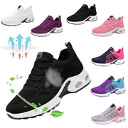 Women's Breathable Running Sneakers with Air Cushion Low-Top Tennis Shoes Black Pink