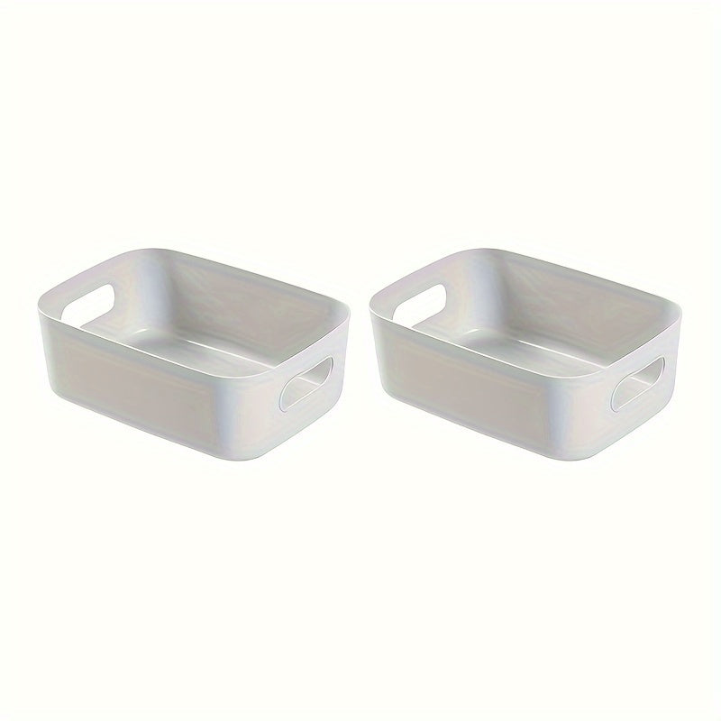 2-упаковка пластиковых контейнеров для хранения для организации в доме и офисе, подходит для различных предметов, таких как косметика, нижнее белье, носки и многое другое.