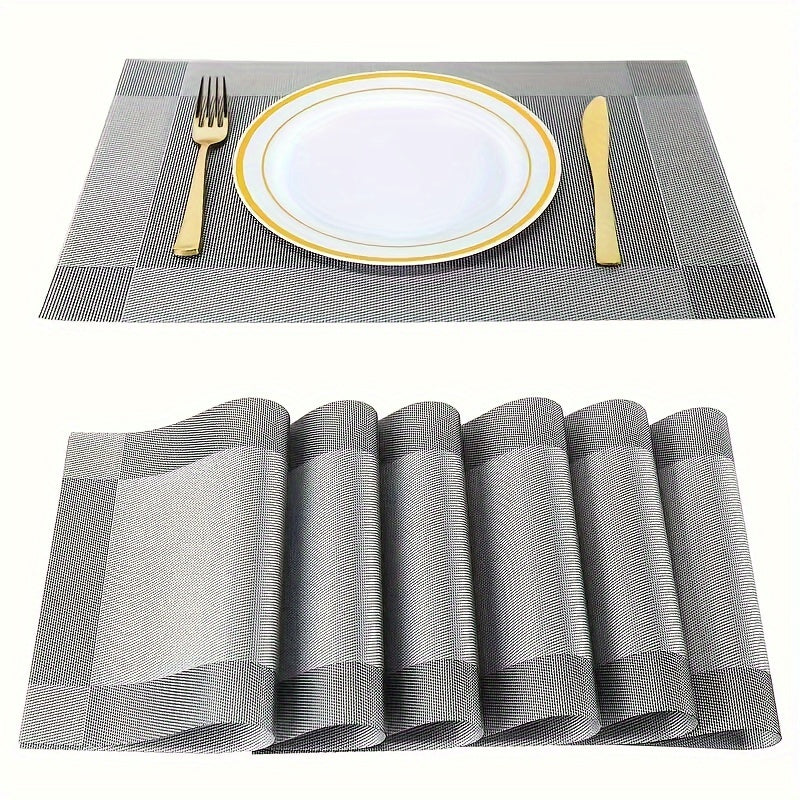 Set of 4, 6, or 8 Cotton Placemats for Dining Table