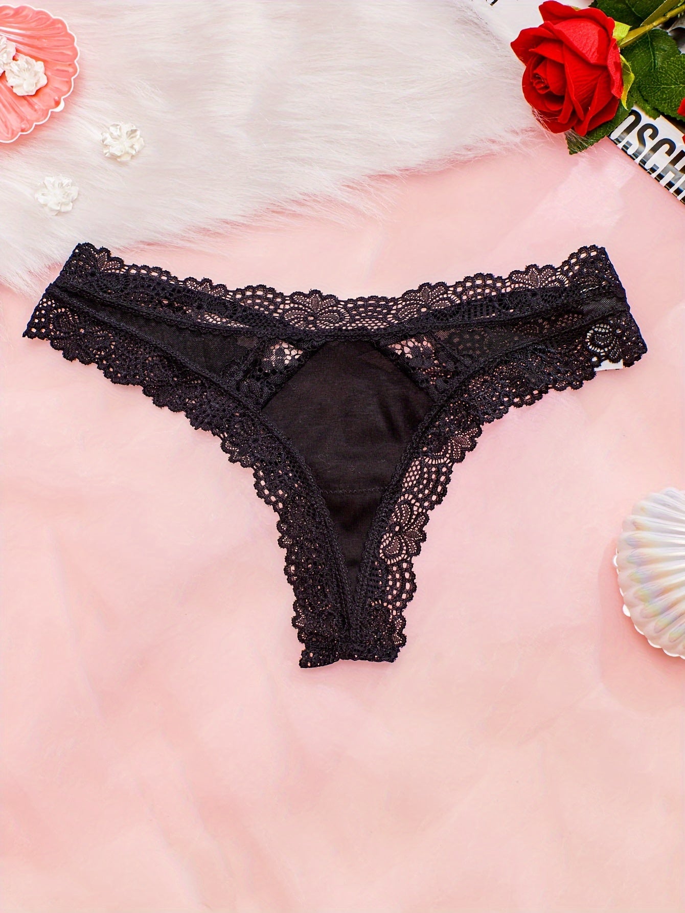 Women's Lace Thongs Floral Criss Cross Sexy Underwear