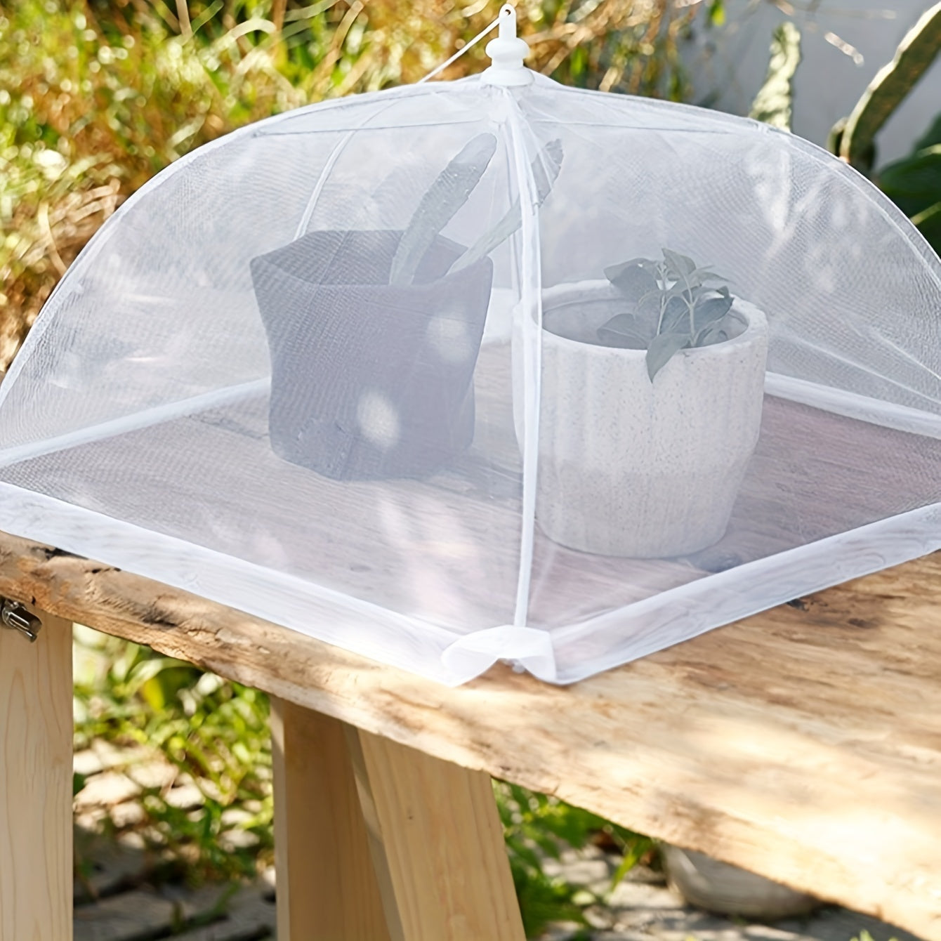 White Rice Cover Folding Dining Table Food Cover Dust Cover for Outdoor Use
