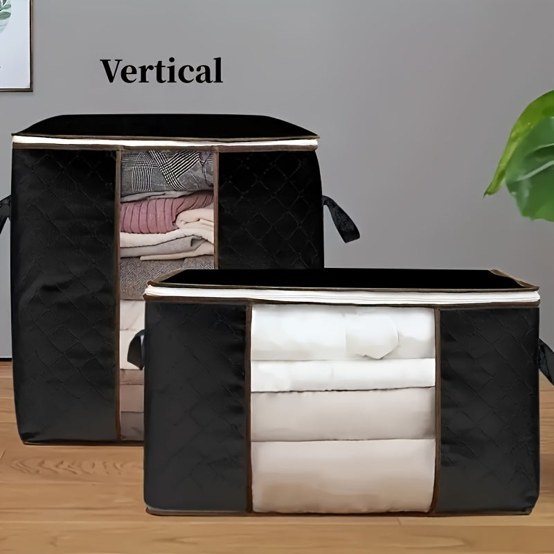 Large Storage Bag Organizer for Clothes Bedding and Comforters with Reinforced Handle and Clear Window