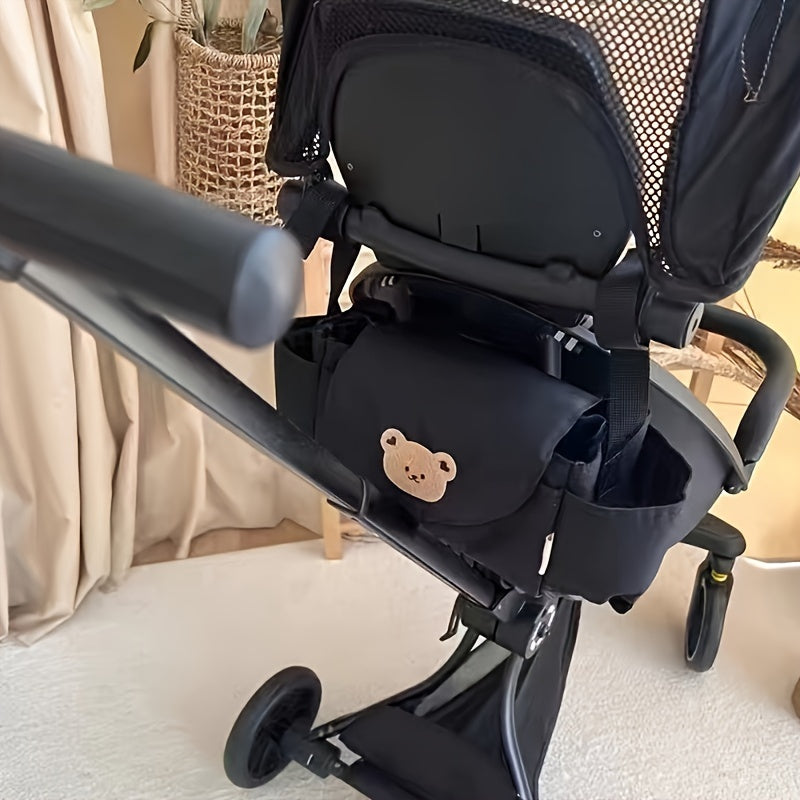 Universal Baby Stroller Organizer with Bottle Storage and Hanging Design
