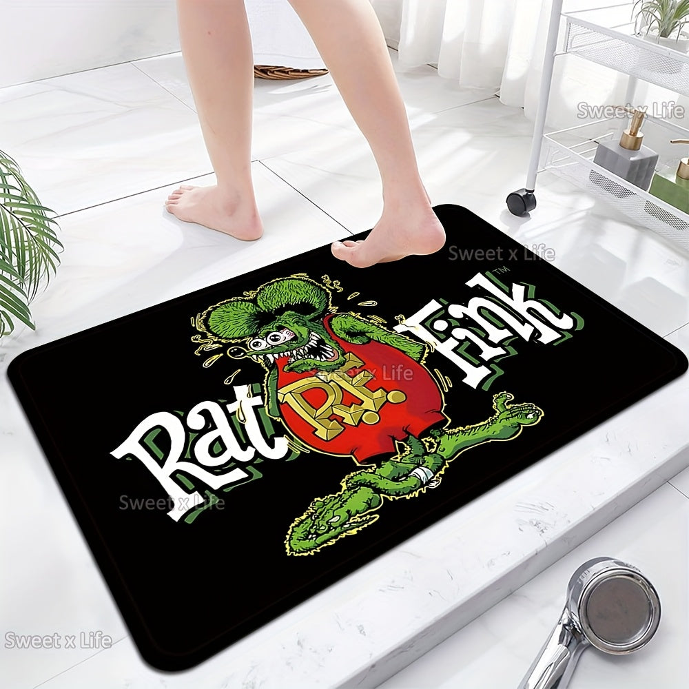 Kulgu bilan to'la Rat Fink kirish mato, sirpanishga qarshi, namlikka chidamli flanel, Rojdestvo dizayni