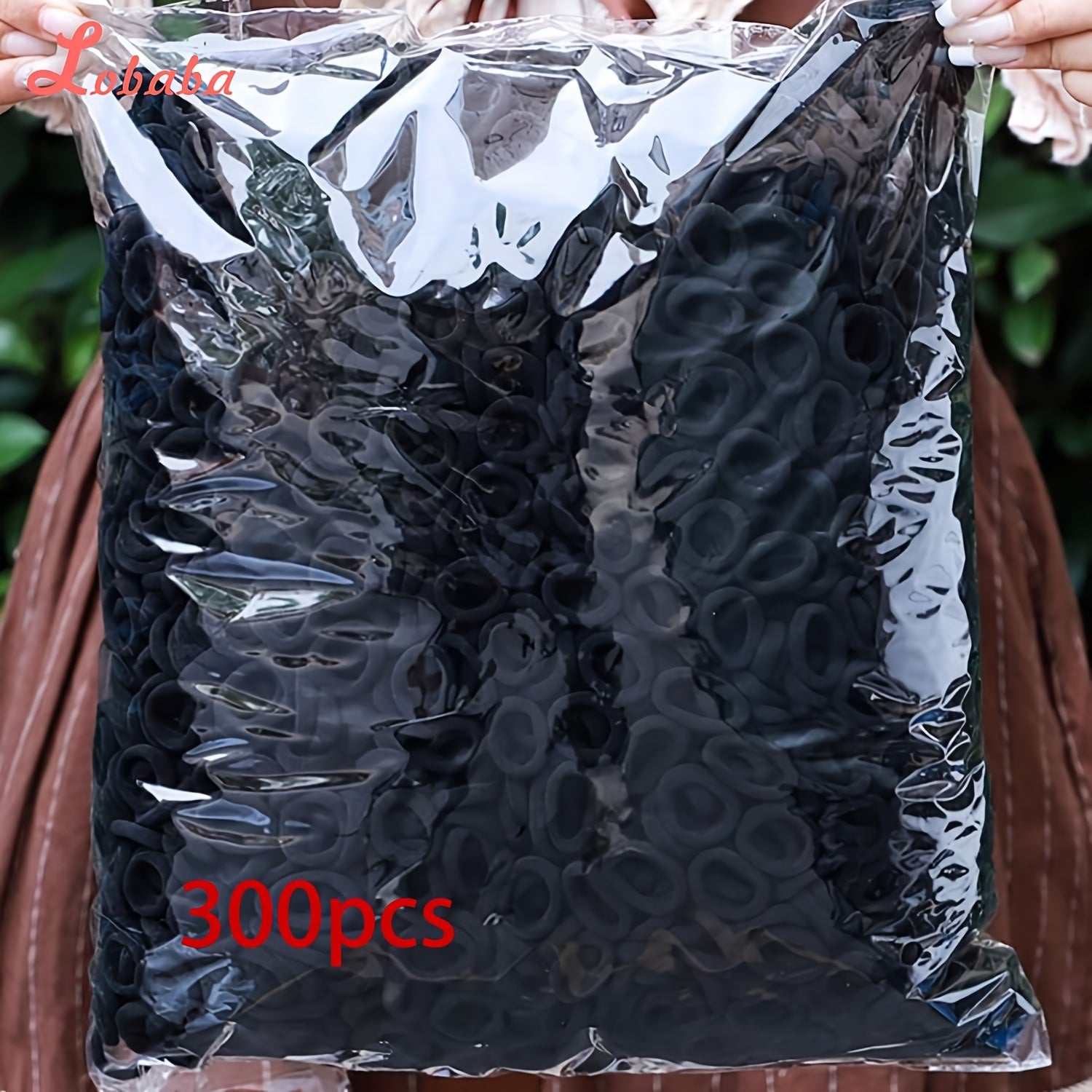 300PCS Elastic Hair Ties for Teens and Adults Seamless Rubber Bands in Mixed Colors