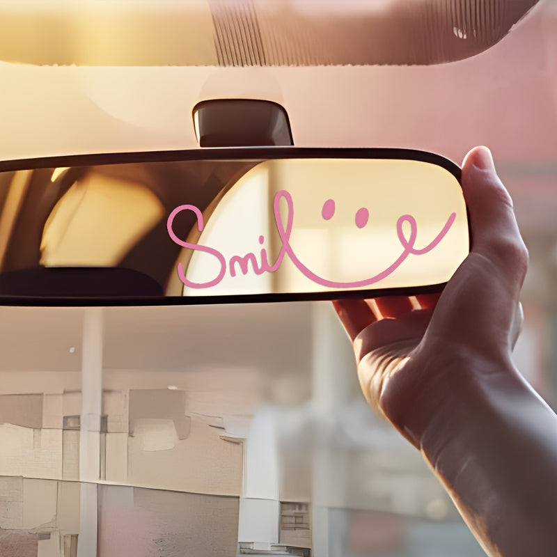 Pegatinas decorativas de vinilo con sonrisa para paredes y vehículos, a prueba de agua, removibles, arte