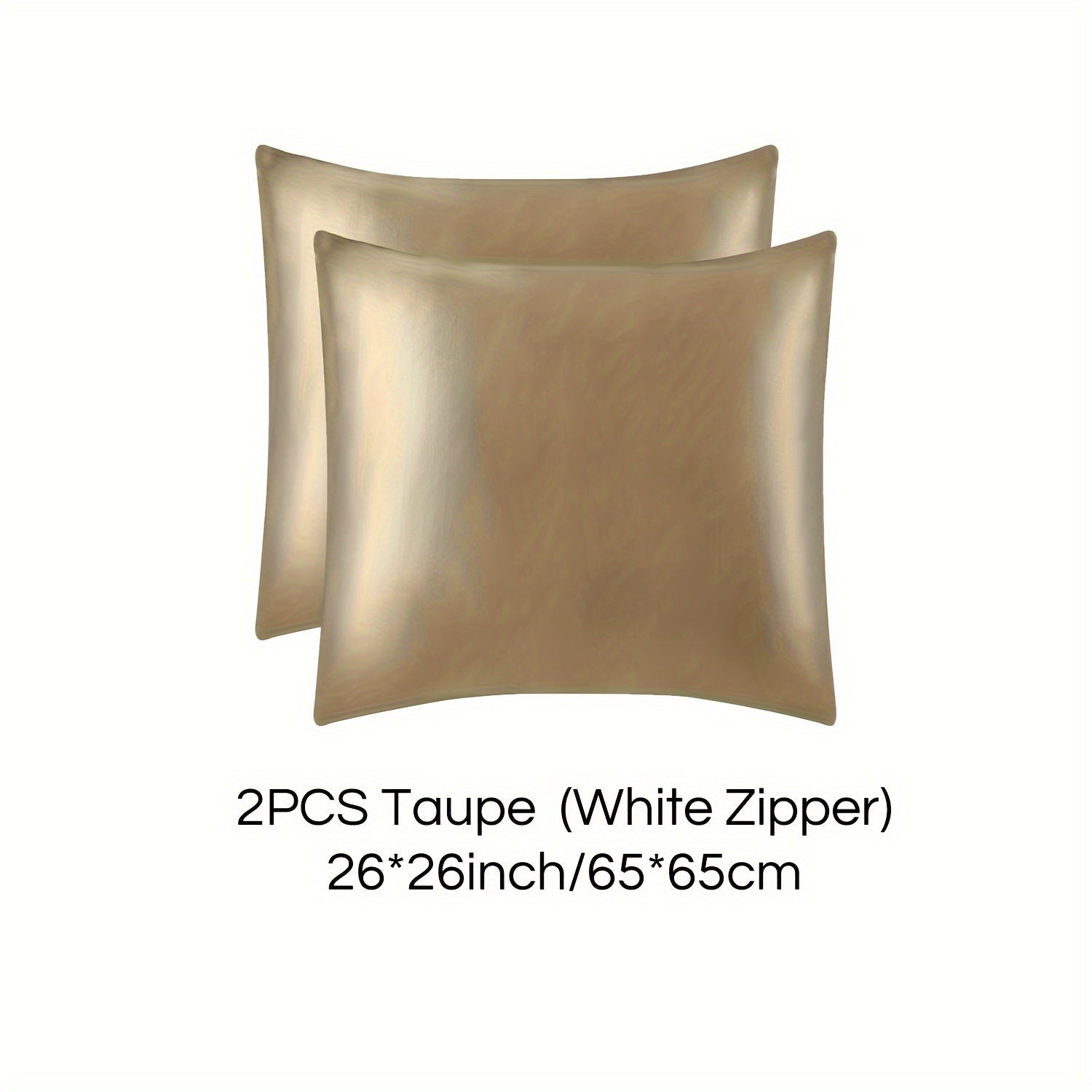 Set of 2 Mulberry Silk Pillowcases Hypoallergenic Satin Weave Solid Color Invisible Zipper Machine Washable Skin Hair Care