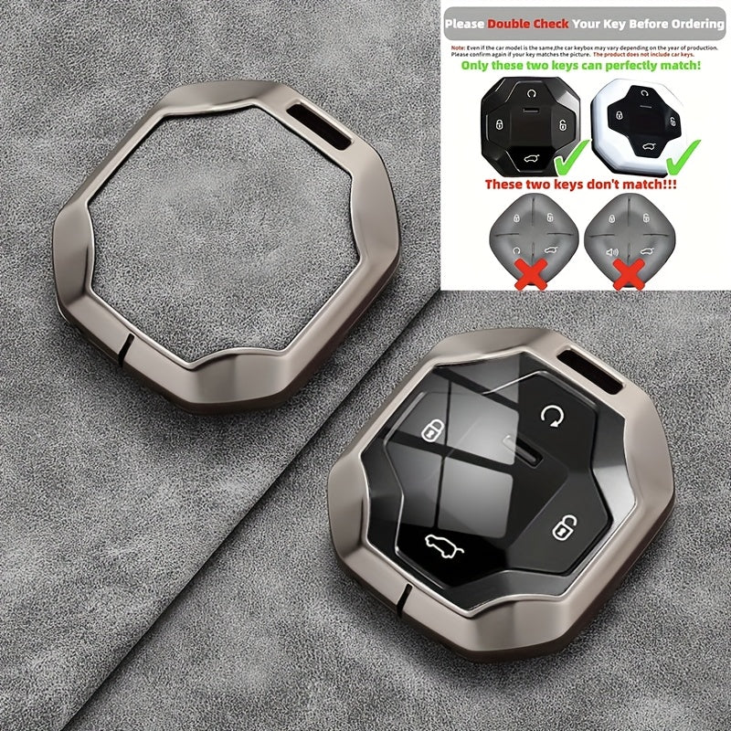 Travel Car Key Cover Zinc Alloy Leather Fob Case for Remote Control