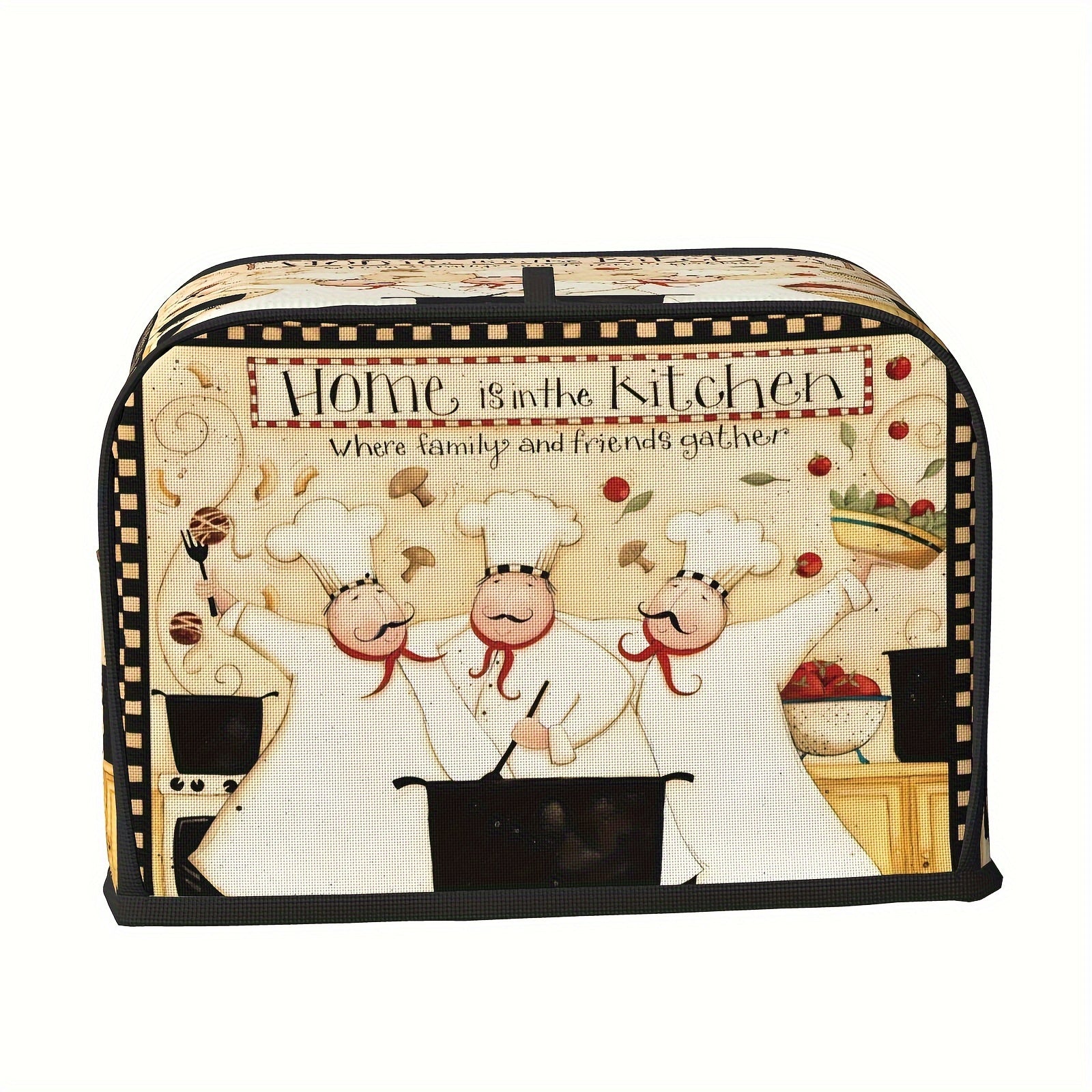 Винтажный чехол для тостера в стиле фермерского дома с забавной темой толстого шеф-повара - моющийся и пылезащитный чехол для стандартного тостера на 2/4 тоста с верхним крючком - 1 штука