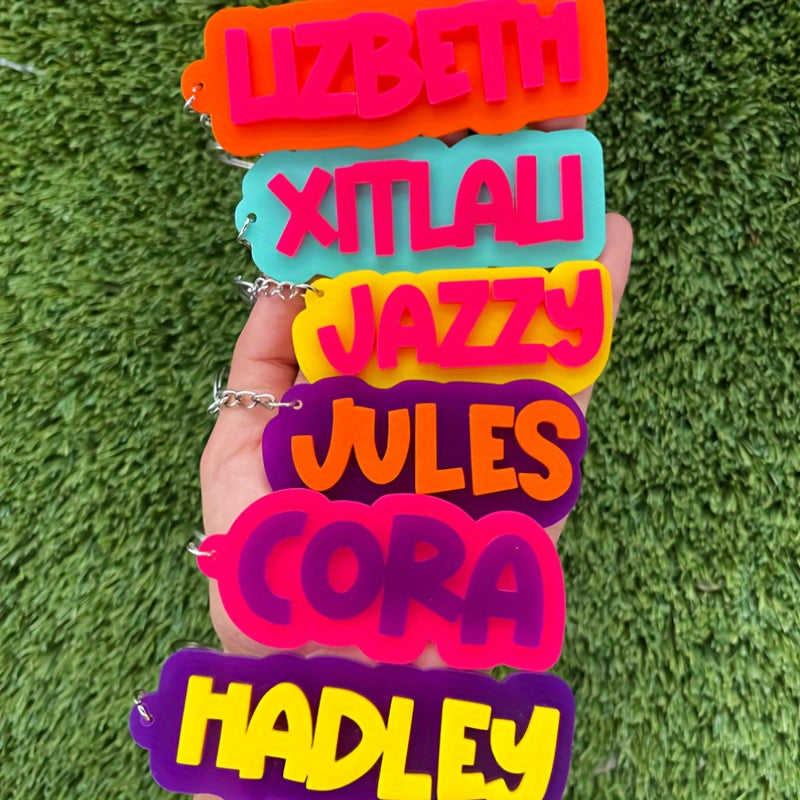 Personalized Alphabet Acrylic Keychain for Kids Backpack Gift