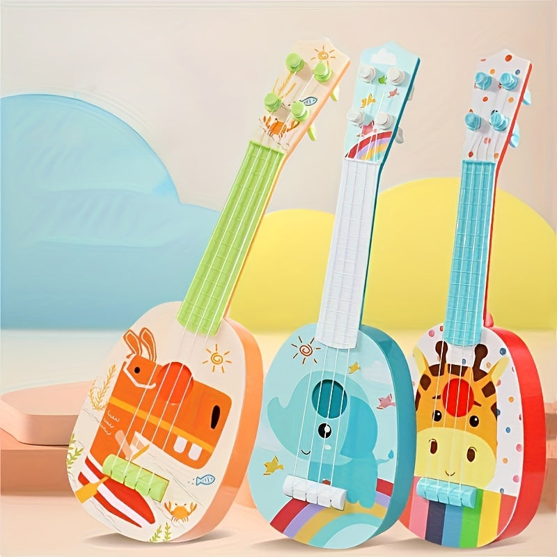 Juguete de ukelele de 14 pulgadas con temática de dibujos animados para niños, instrumento musical educativo