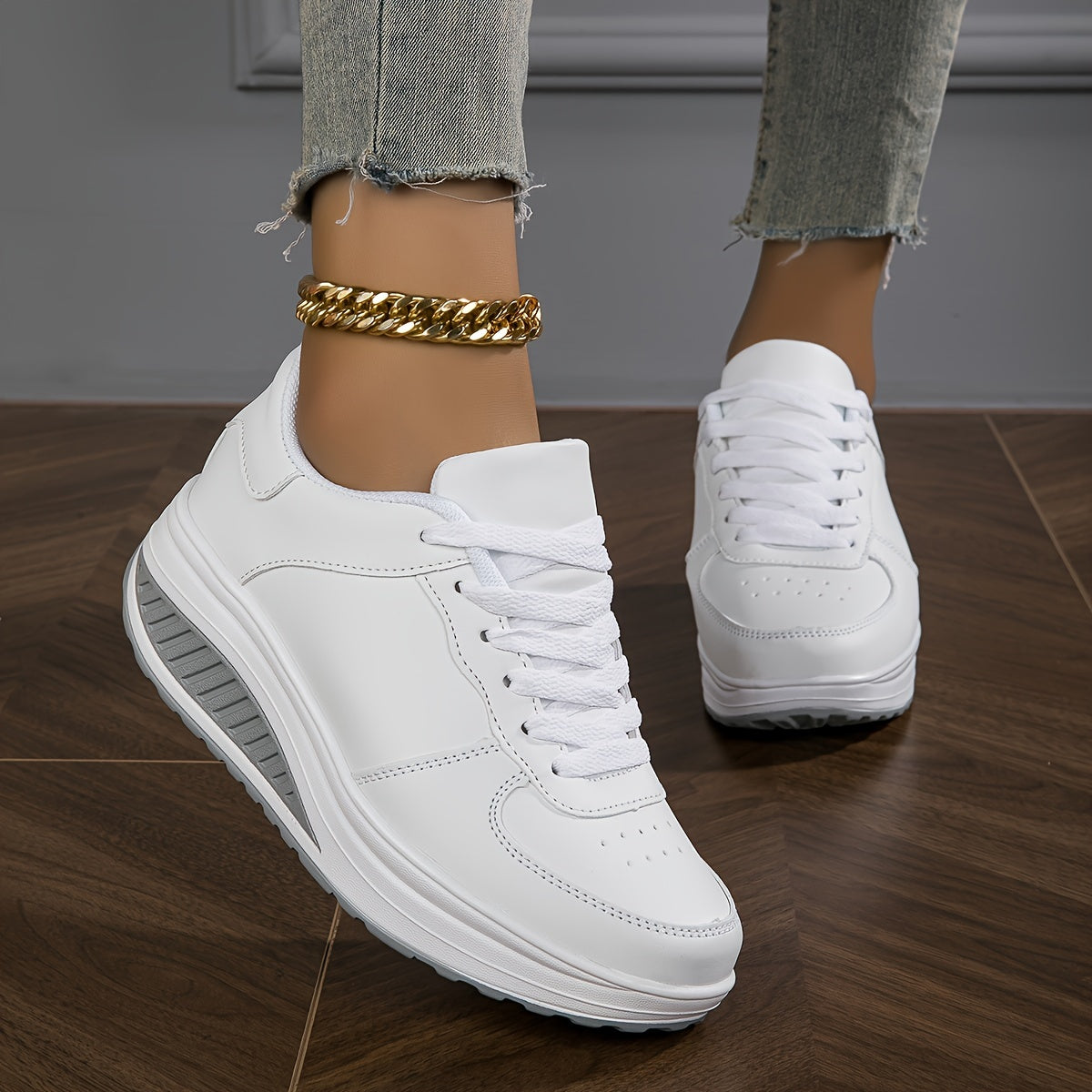Women's Casual Canvas Sneakers, Platform, Lightweight Breathable, Low Top