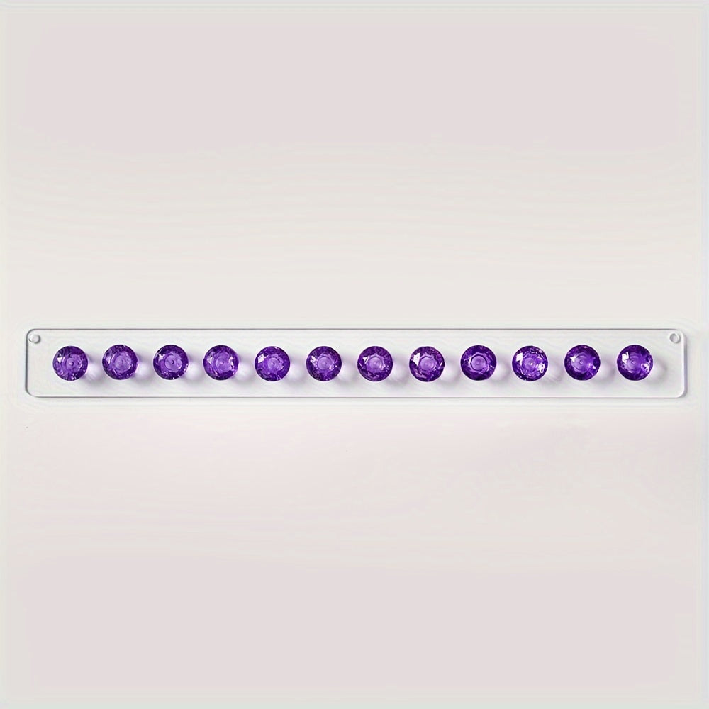 Acrylic Wall Mount Necklace Display Rack with Hooks for Jewelry Organization