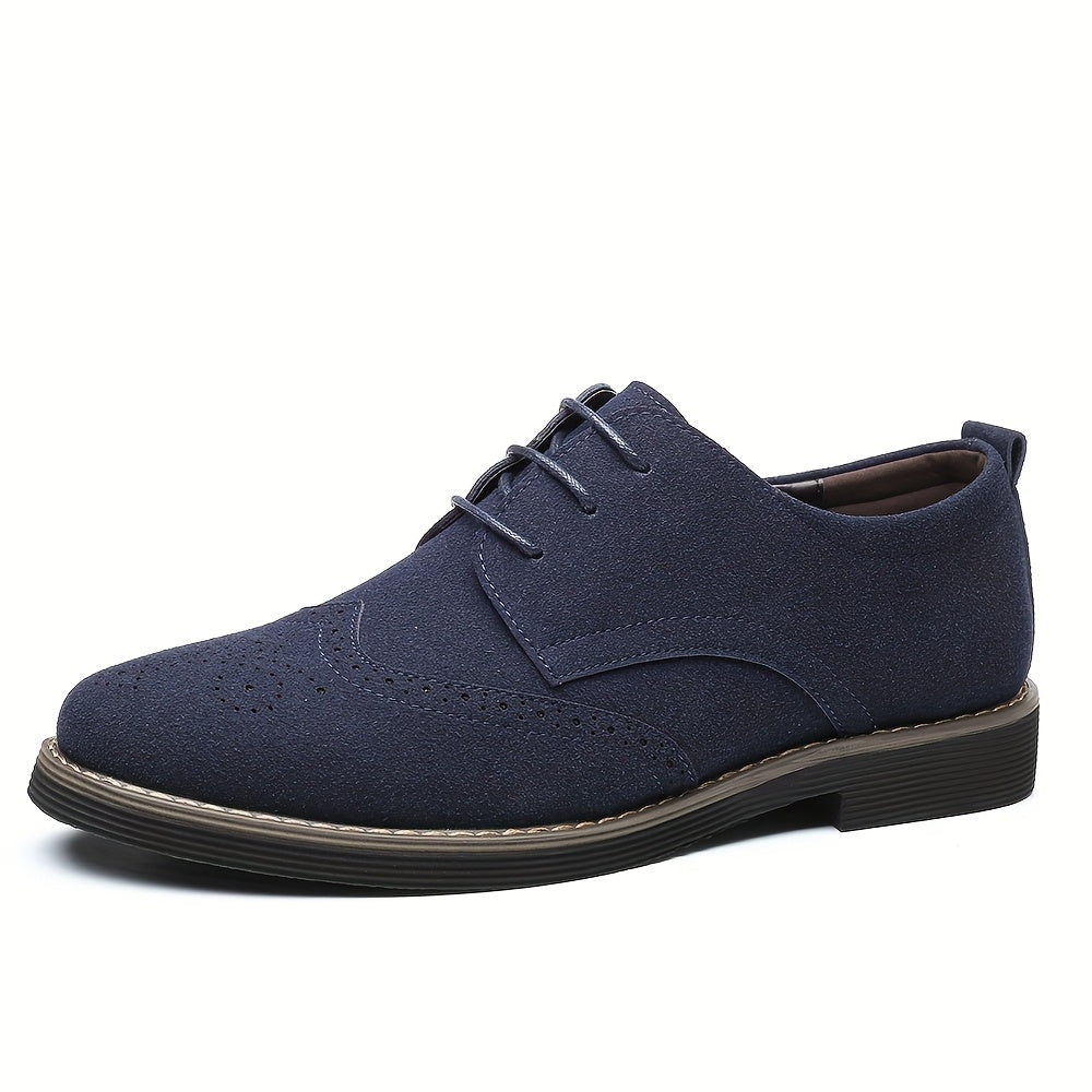 Men's Casual Leather Lace-Up Shoes for Business and Walking Durable Soft Soles