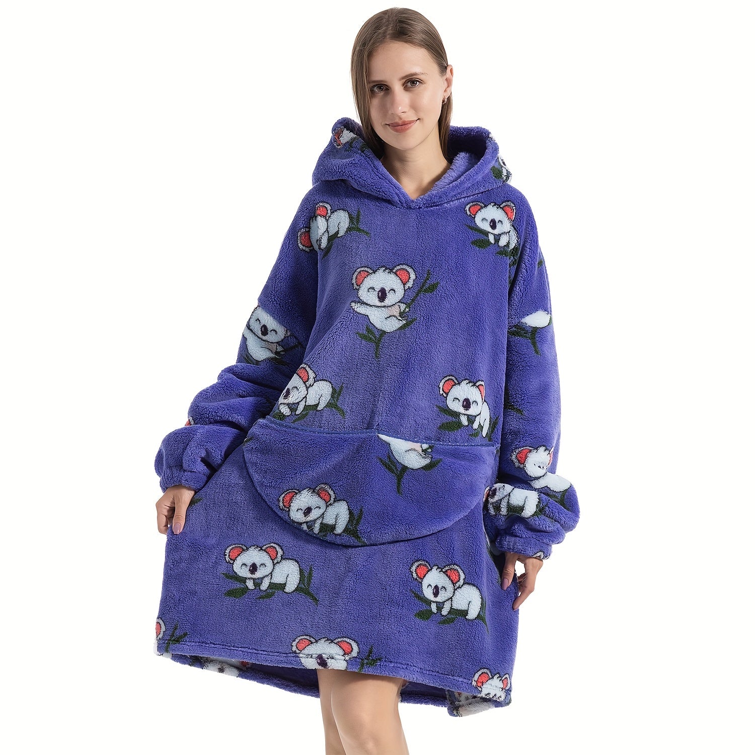 Oversized Sherpa Fleece Blanket Hoodie for Women Men Adults Ultra Soft Warm Wearable Sweatshirt Blanket