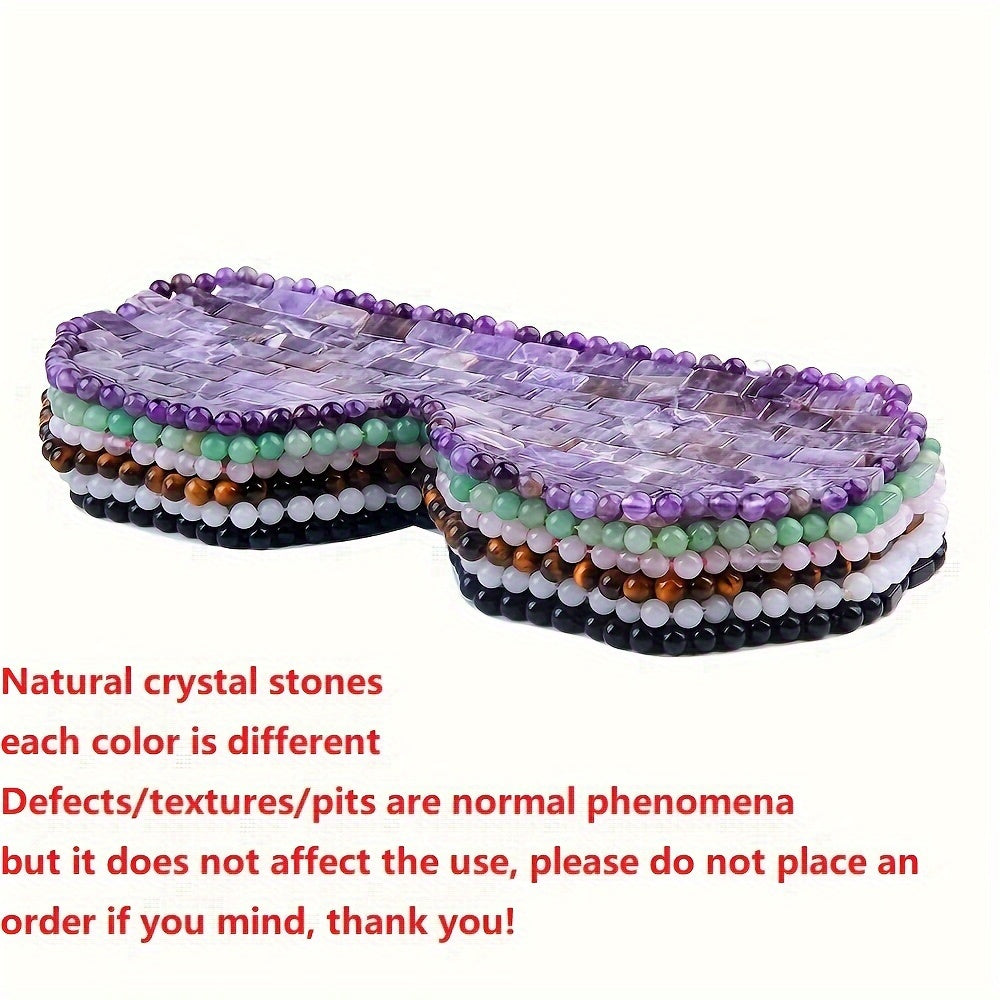 Natural Stone Eye Mask Rose Quartz Amethyst Obsidian Green Aventurine Yellow Tiger Eye Relaxation Sleep Mask