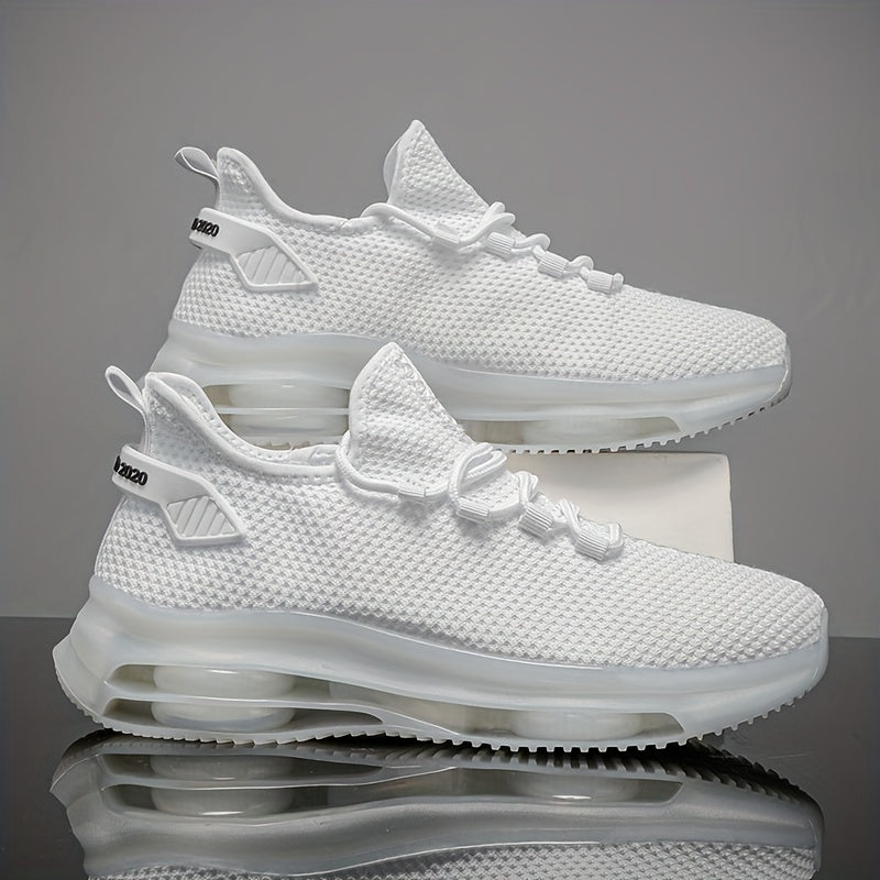 Zapatillas de punto transpirables para hombre con suela de PVC antideslizante con cojín de aire, casual, de tela