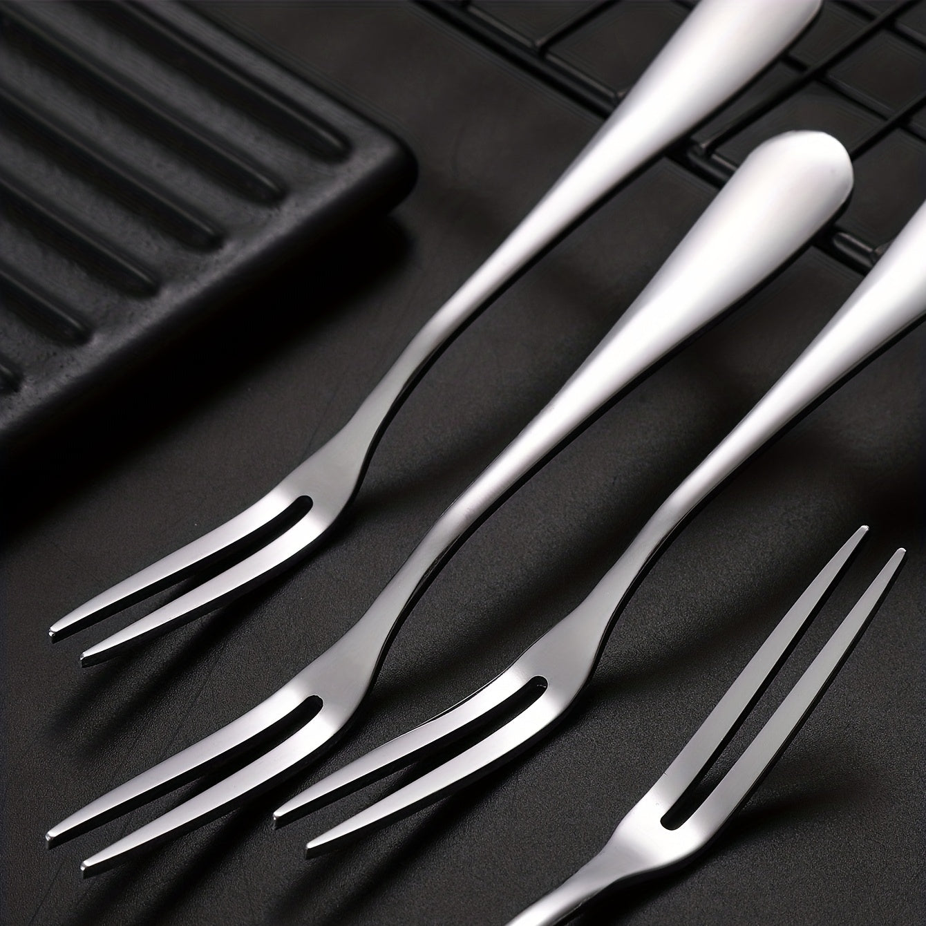Stainless Steel Fruit Forks Set of 10 for Kitchen Use