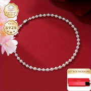 Sterling Silver Pearl Necklace with Natural Freshwater Pearls for Weddings and Gifts