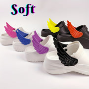 Women's Shoe Accessories Removable PVC Angel Wings Heel Decorations for Hole Shoes