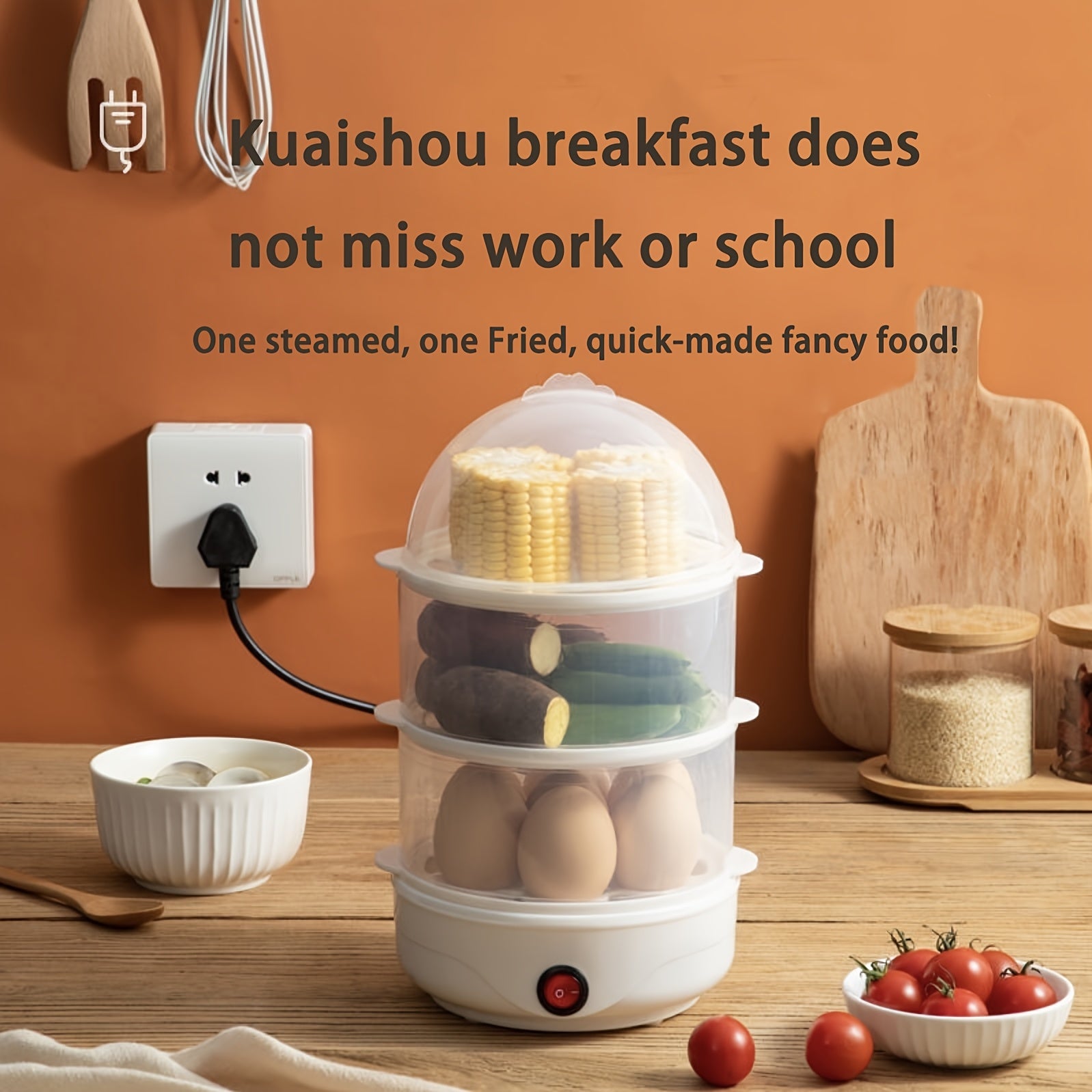 Электрическая яйцерезка для 14 яиц, режимы мягкого, среднего и твердо вареного, автоматическое отключение, бесшумная