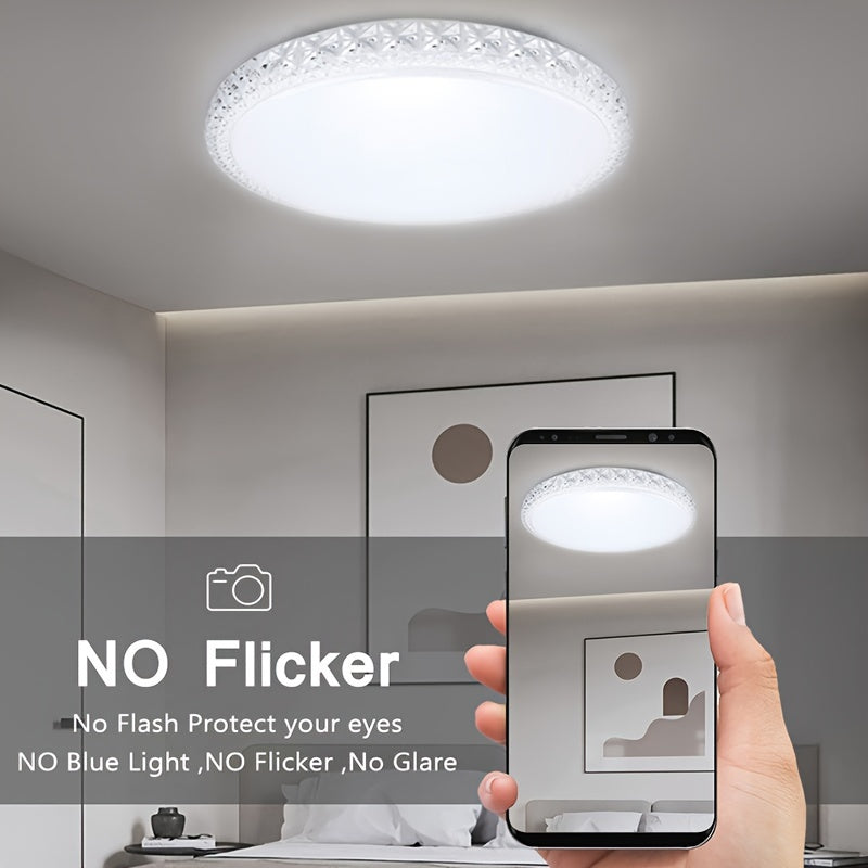 13 Inch LED Ceiling Light Daylight White 6000K Flush Mount Acrylic Shade