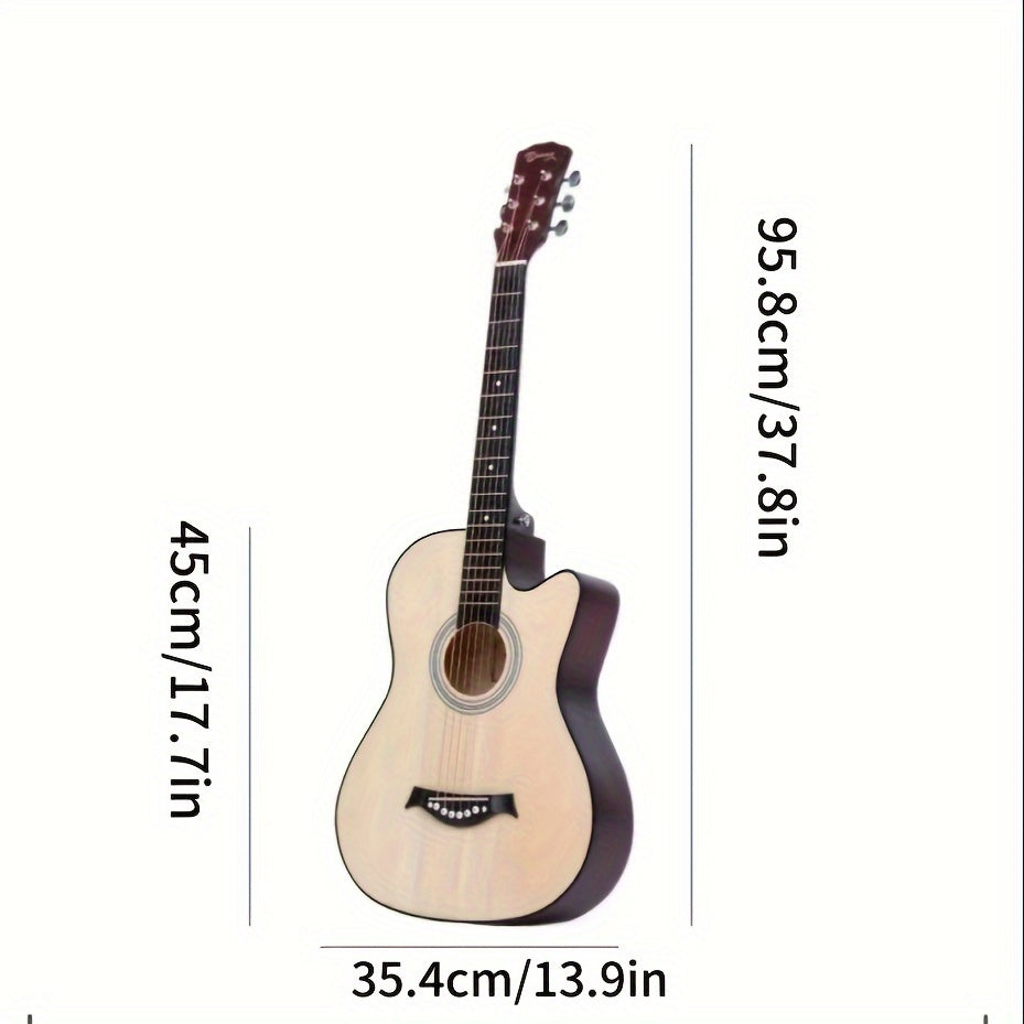 37.8-Inch Classical Acoustic Guitar Larch Body Burgundy for Beginners to Intermediate