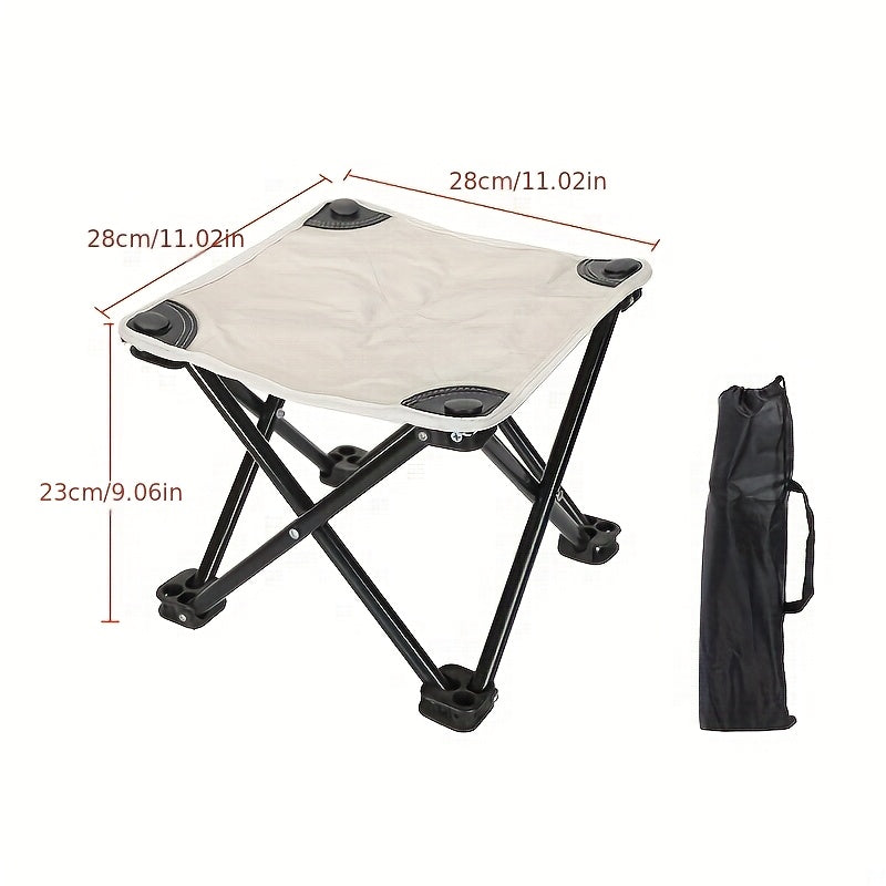 Foldable Black Camping Chair with Carry Handle, Lightweight and Sturdy