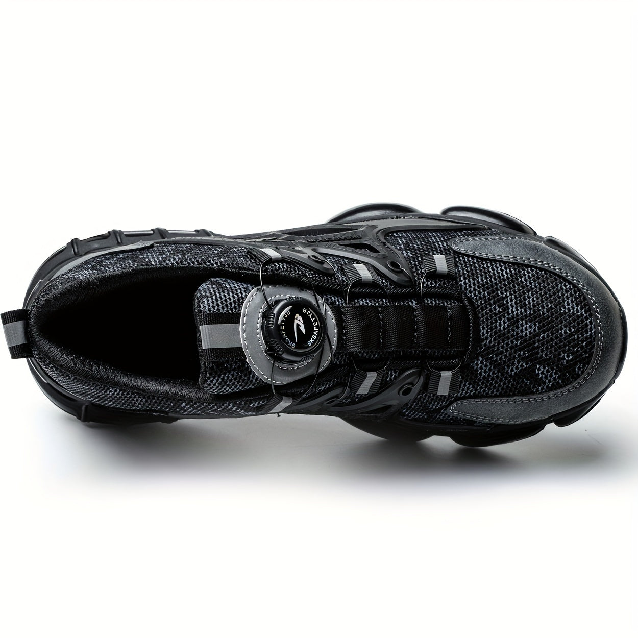 Men's Steel Toe Work Boots Puncture-Proof Fabric Non-Slip Rubber Sole All-Season