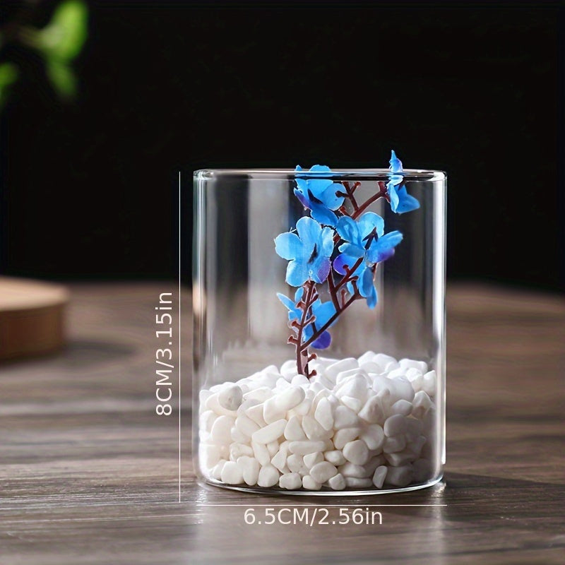 Minimalist Clear Glass Flower Vase for Wedding Decor 6.5x8cm