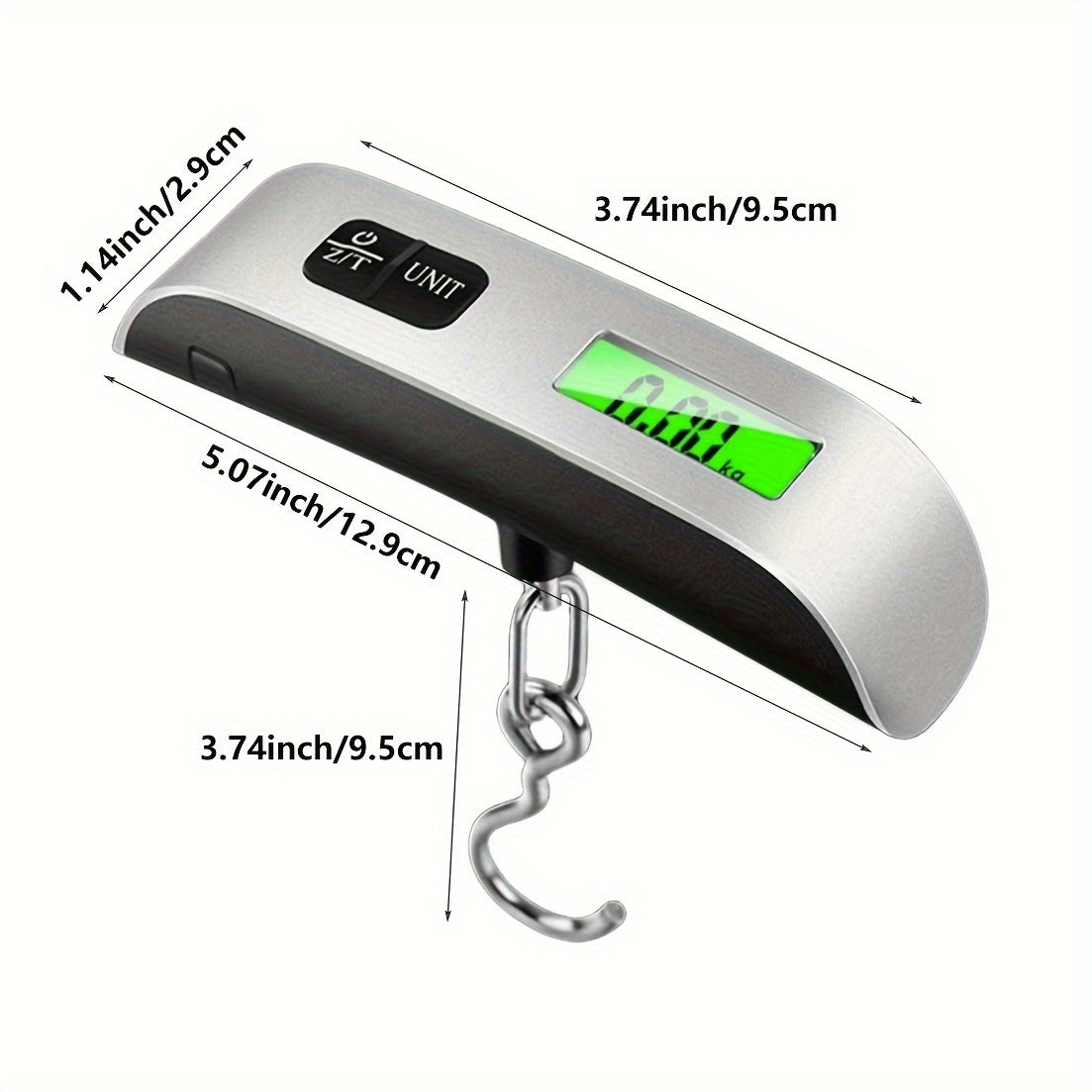 Digital Hanging Scale with Hook, High Precision, Food Safe Battery, Luggage and Fishing Use