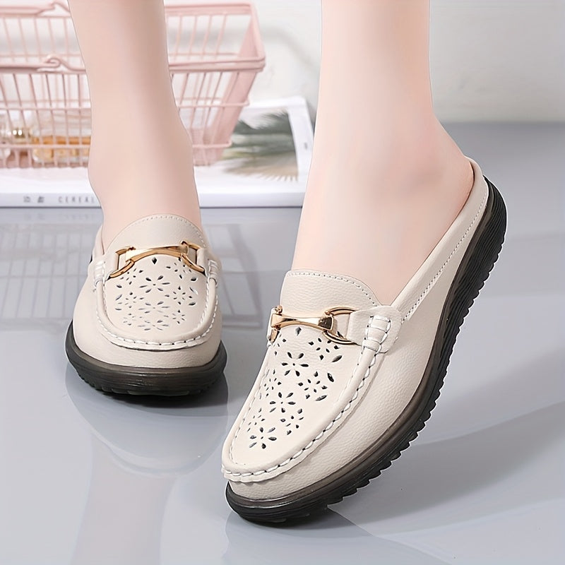 Women Lightweght Slip-On Mules Flat Non-Slip Loafers Casual All-Season