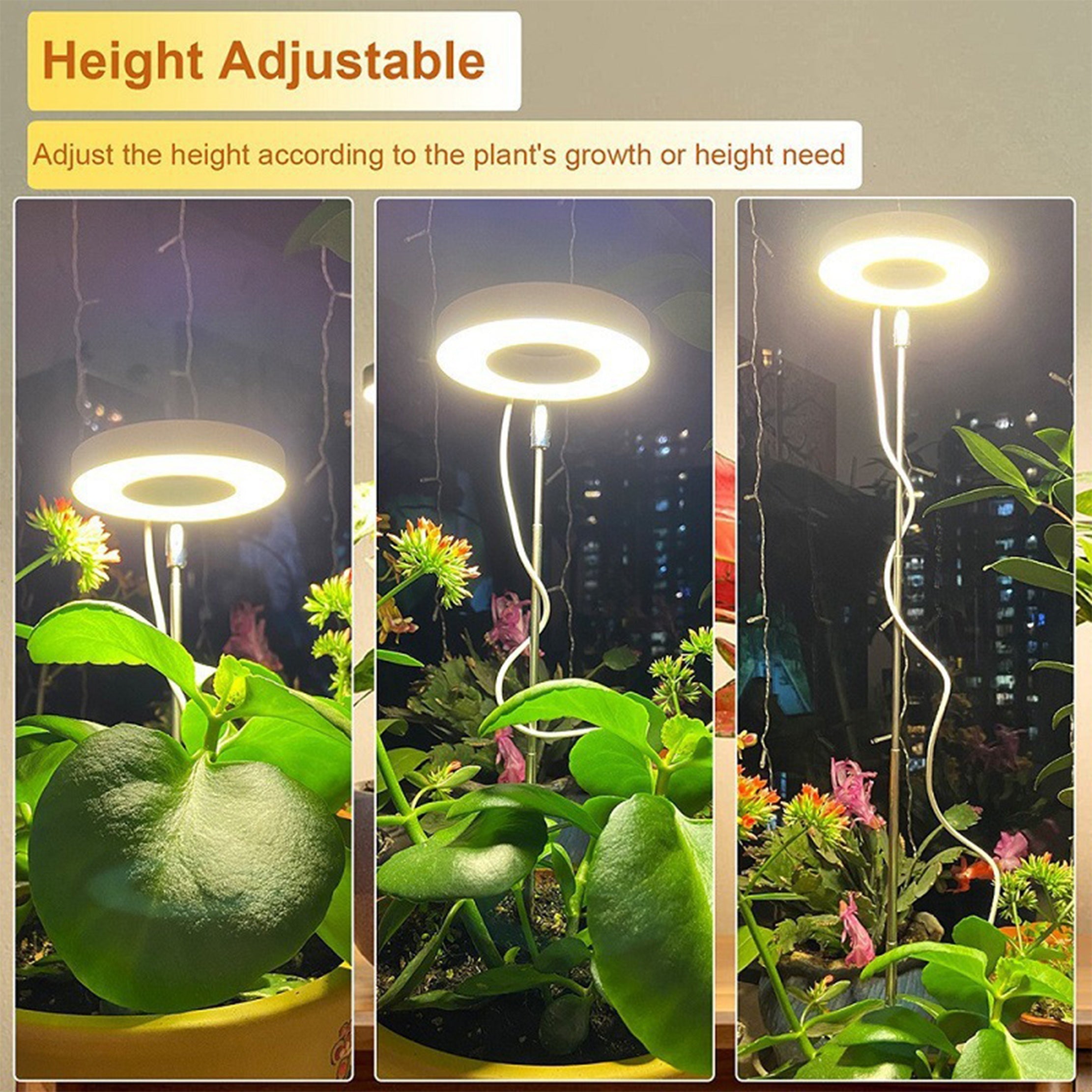 Adjustable Full Spectrum LED Plant Grow Light with Timer and USB Power for Indoor Plants