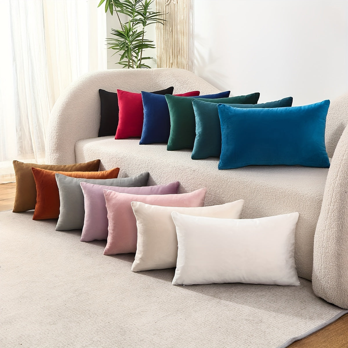 Velvet Throw Pillow Cover for Sofa Bed Decor 18x18 Inches Gray