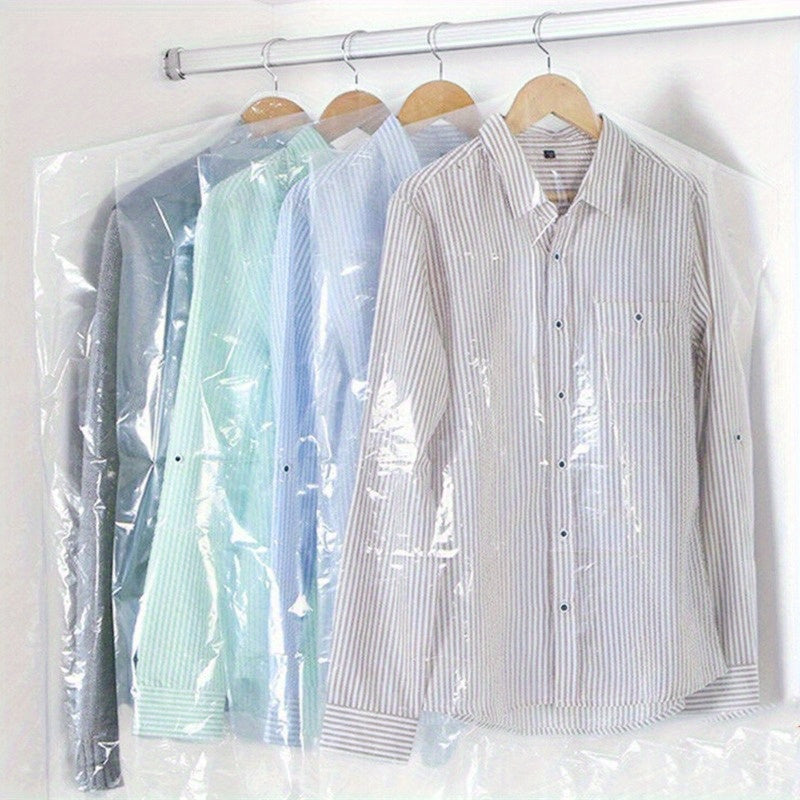 Set of 20 Transparent Clothes Dust Covers PP Material Hanger Opening 100x60 cm Dustproof