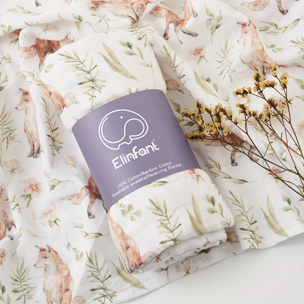 Manta de muselina de algodón de bambú con estampado digital para recién nacidos 1 pieza