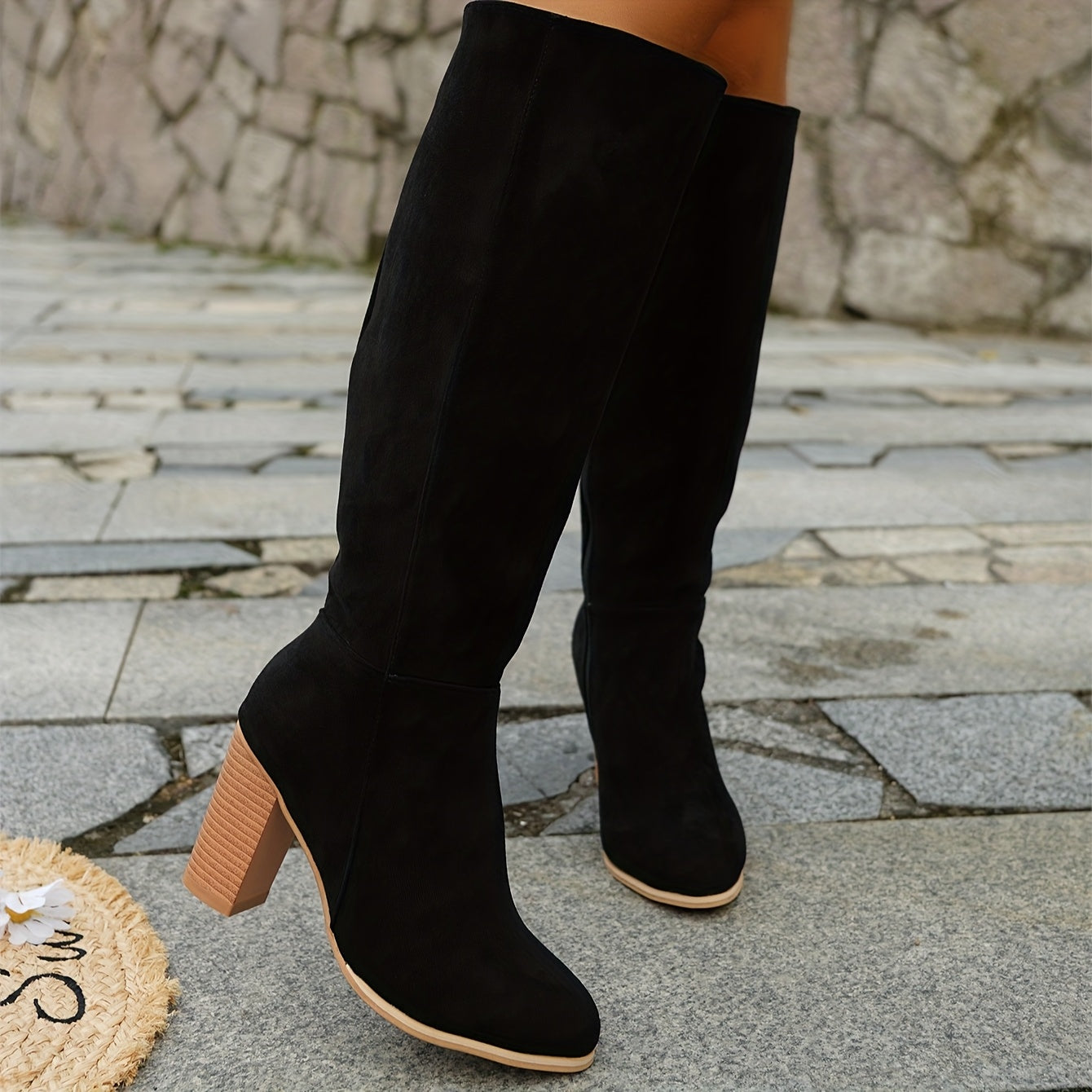 Women's Western Knee-High Cowboy Boots Vintage Embroidered Fringe Metallic Chunky Heel