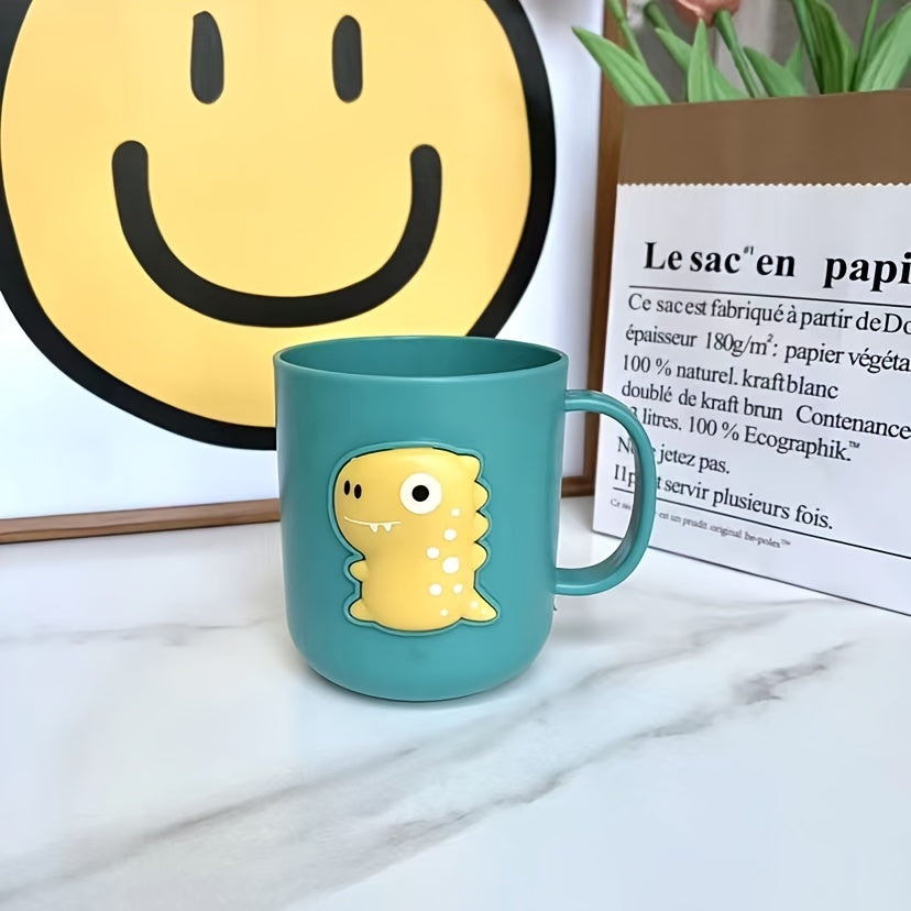 Dinosaur Cartoon Toothbrush Cup Made of Durable Plastic for Kids Bathroom