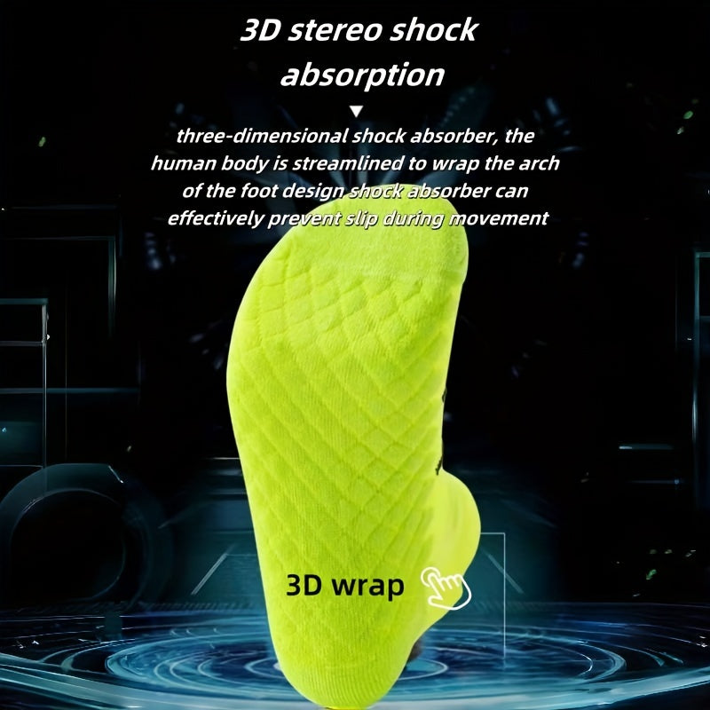 7-Pack Unisex Performance Sports Socks Cushioned Breathable Polyester Spandex Striped