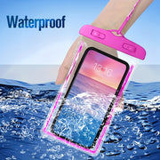 Set of 2 Waterproof Phone Bags for Outdoor Activities Pink and Blue Rainproof Touch Screen Compatible
