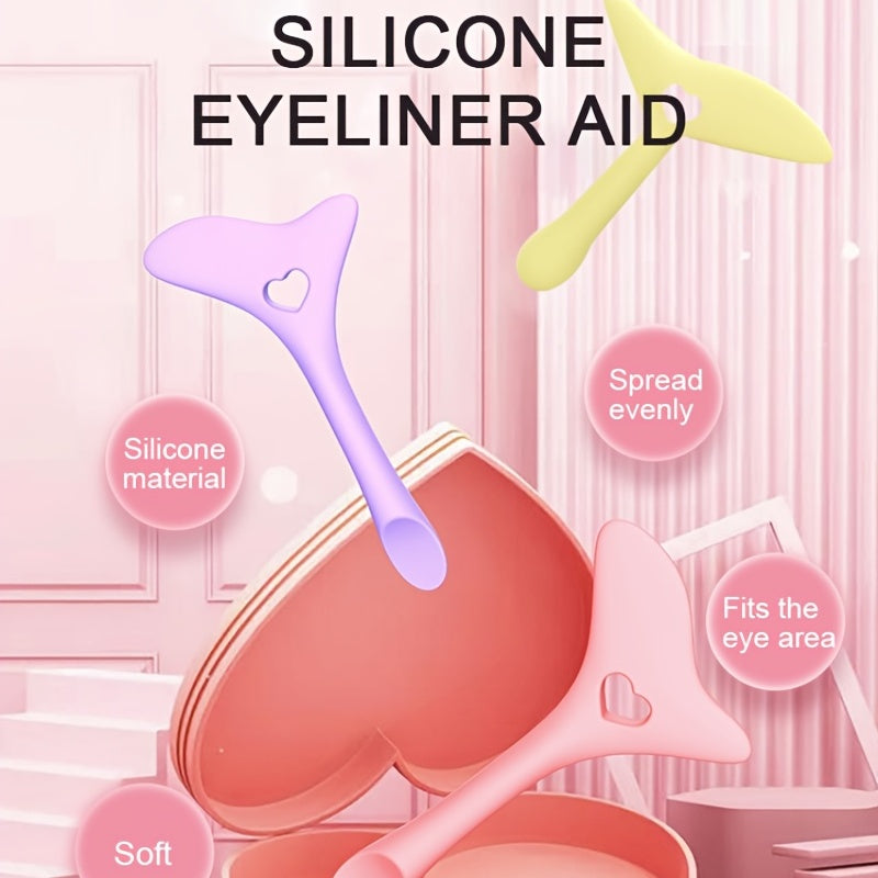 Plantilla de delineador de ojos de silicona para maquillaje, alas, labios, máscara, aplicador