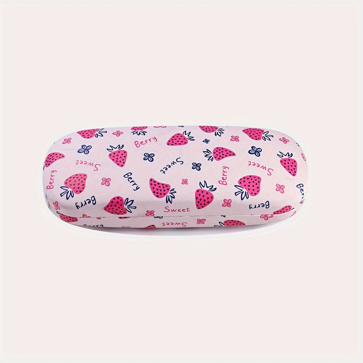 Hard Shell Portable Eyeglasses Case with Fruit Flower Design for Men and Women